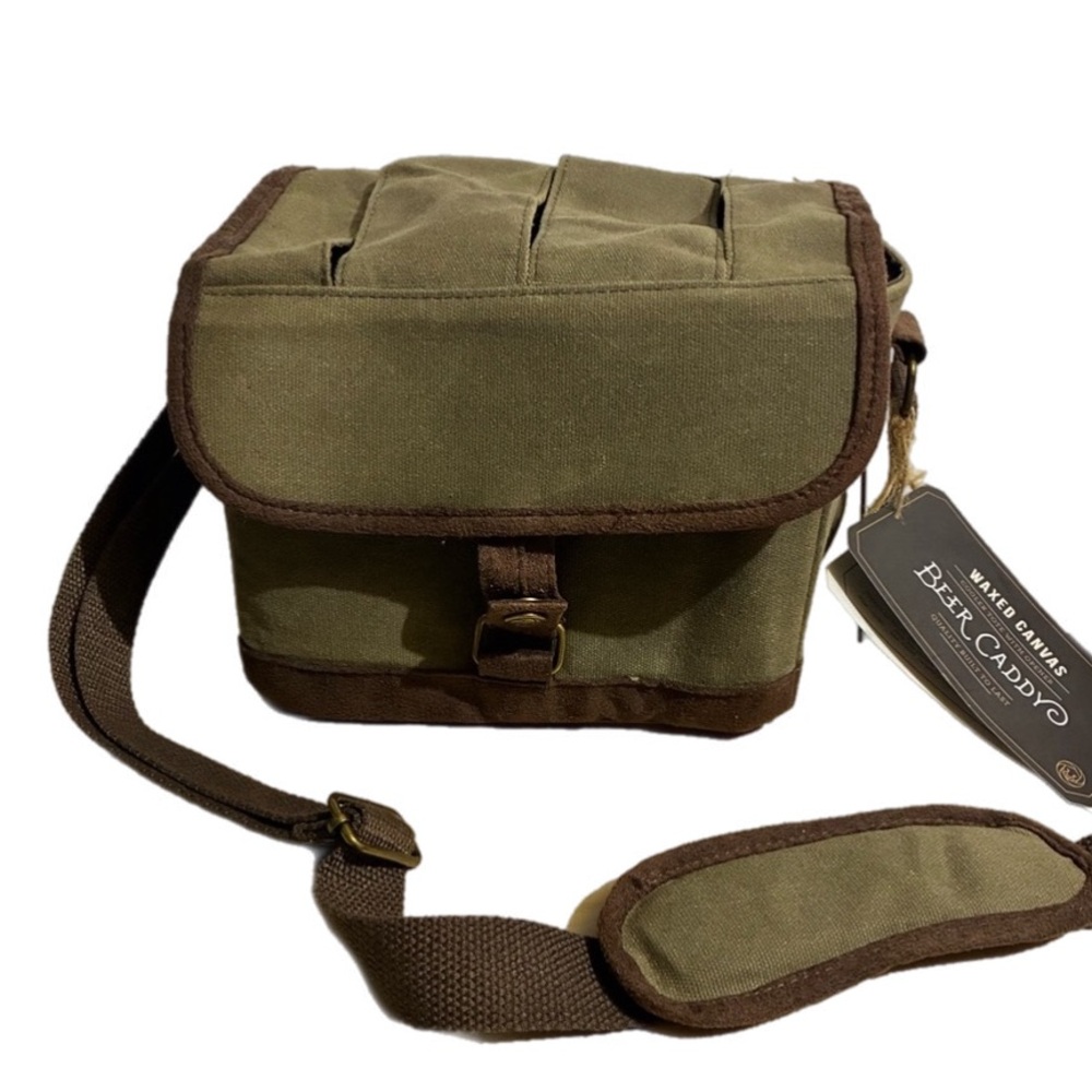 Legacy Waxed Canvas Beer/Soda Caddy Cooler Bag Bottle Opener Outdoor Fishing 9X6